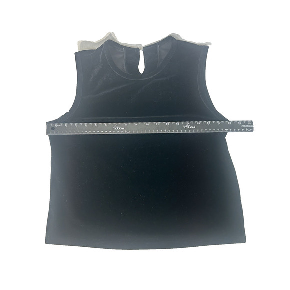 Vintage My Michelle Black Velvet Sleeveless Top Sz M 90 Whimsygoth Goth Festival - Picture 3 of 6